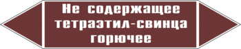 Маркировка трубопровода "не содержащее тетраэтил-свинца горючее" (пленка, 716х148 мм) - Маркировка трубопроводов - Маркировки трубопроводов "ЖИДКОСТЬ" - Магазин охраны труда ИЗО Стиль